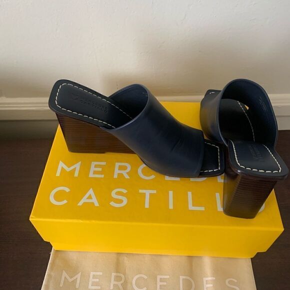 Mercedes Castillo top grain soft leather upper, lining wedge sandal size 8,5 - Picture 3 of 16